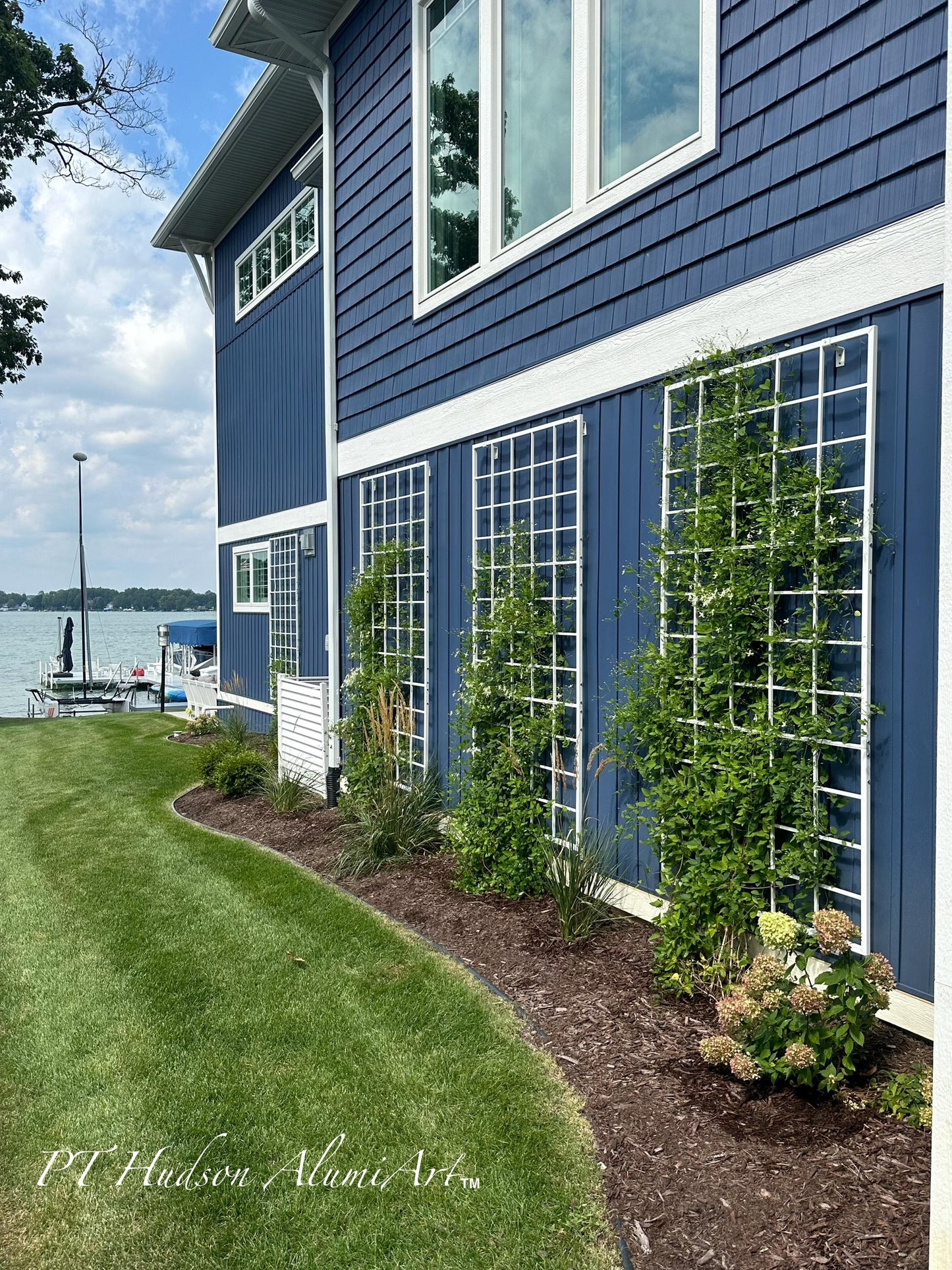 Jumbo Vertical Classic Metal Garden Trellis, Multiple Sizes and Colors Available, Wall Mounted or Staked options, up to 12ft high, All Aluminum, Handcrafted in USA, Non Rusting, Powder Coated Finishes