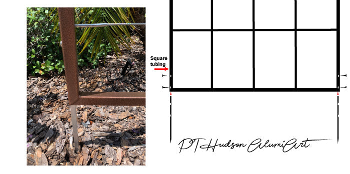 Large Horizontal Classic Metal Garden Trellis, Multiple Sizes and Colors Available, Wall Mounted or Staked options, up to 9ft wide, All Aluminum, Handcrafted in USA, Non Rusting, Powder Coated Finishes