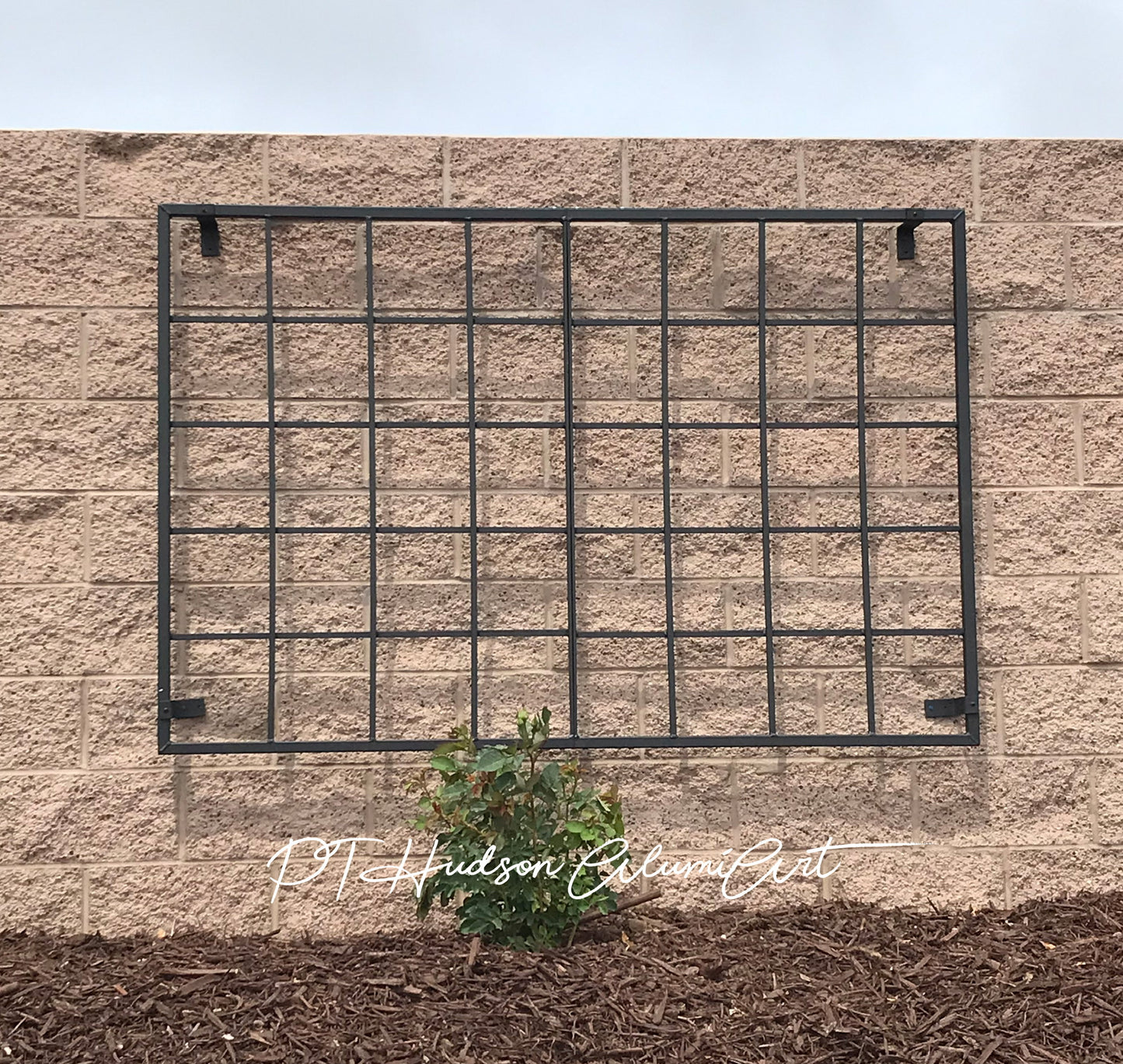 Large Horizontal Classic Metal Garden Trellis, Multiple Sizes and Colors Available, Wall Mounted or Staked options, up to 9ft wide, All Aluminum, Handcrafted in USA, Non Rusting, Powder Coated Finishes