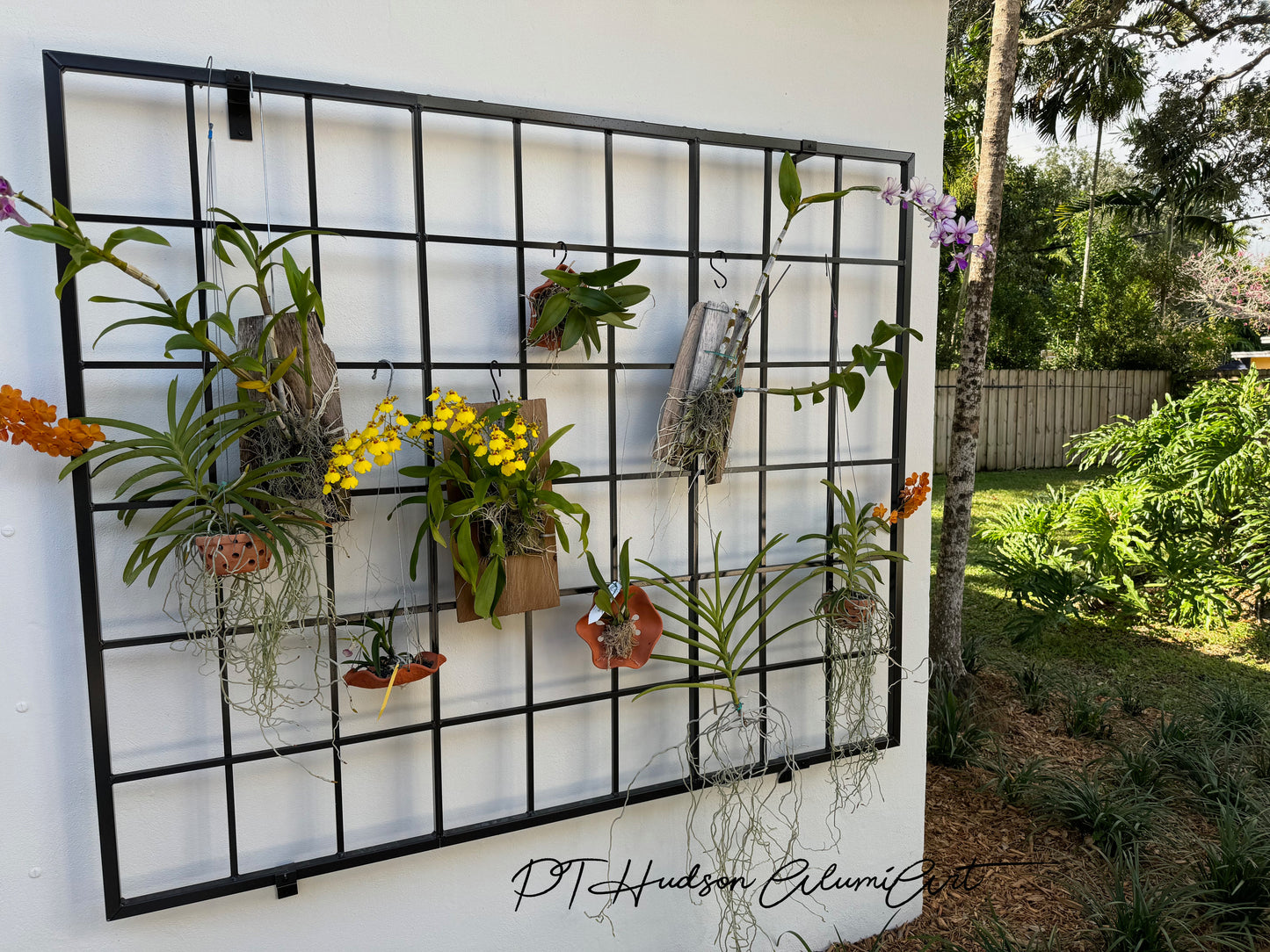 Jumbo Horizontal Classic Metal Garden Trellis, Multiple Sizes and Colors Available, Wall Mounted or Staked options, up to 12ft wide, All Aluminum, Handcrafted in USA, Non Rusting, Powder Coated Finishes