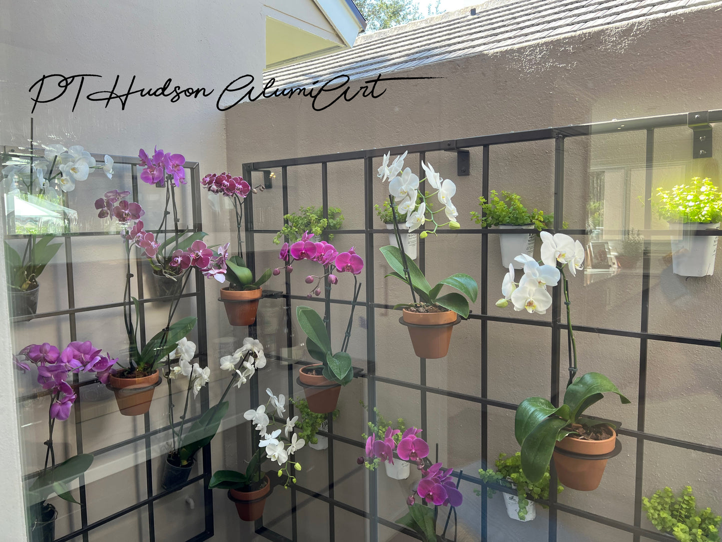 Jumbo Horizontal Classic Metal Garden Trellis, Multiple Sizes and Colors Available, Wall Mounted or Staked options, up to 12ft wide, All Aluminum, Handcrafted in USA, Non Rusting, Powder Coated Finishes