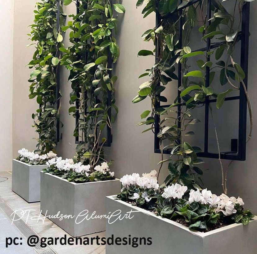 Large Vertical Classic Metal Garden Trellis, Multiple Sizes and Color Available, Wall Mounted or Staked options, up to 9ft, All Aluminum, Handcrafted in USA, Non Rusting